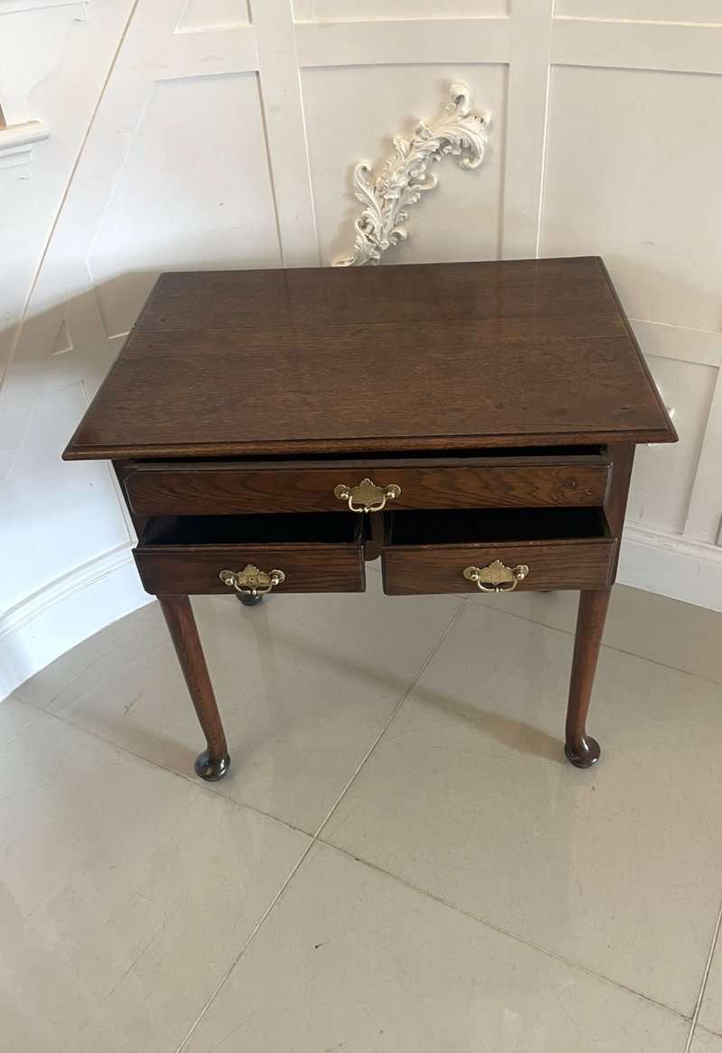 Antique George III Quality Oak Lowboy - Image 5